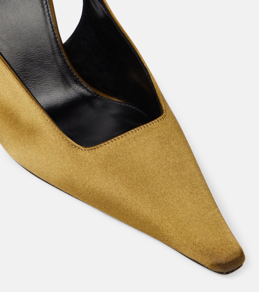 Saint Laurent Climax 110 cr√É¬™pe satin slingback pumps