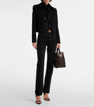 Saint Laurent Cropped wool-blend jersey jacket