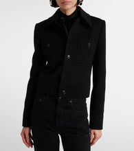 Saint Laurent Cropped wool-blend jersey jacket