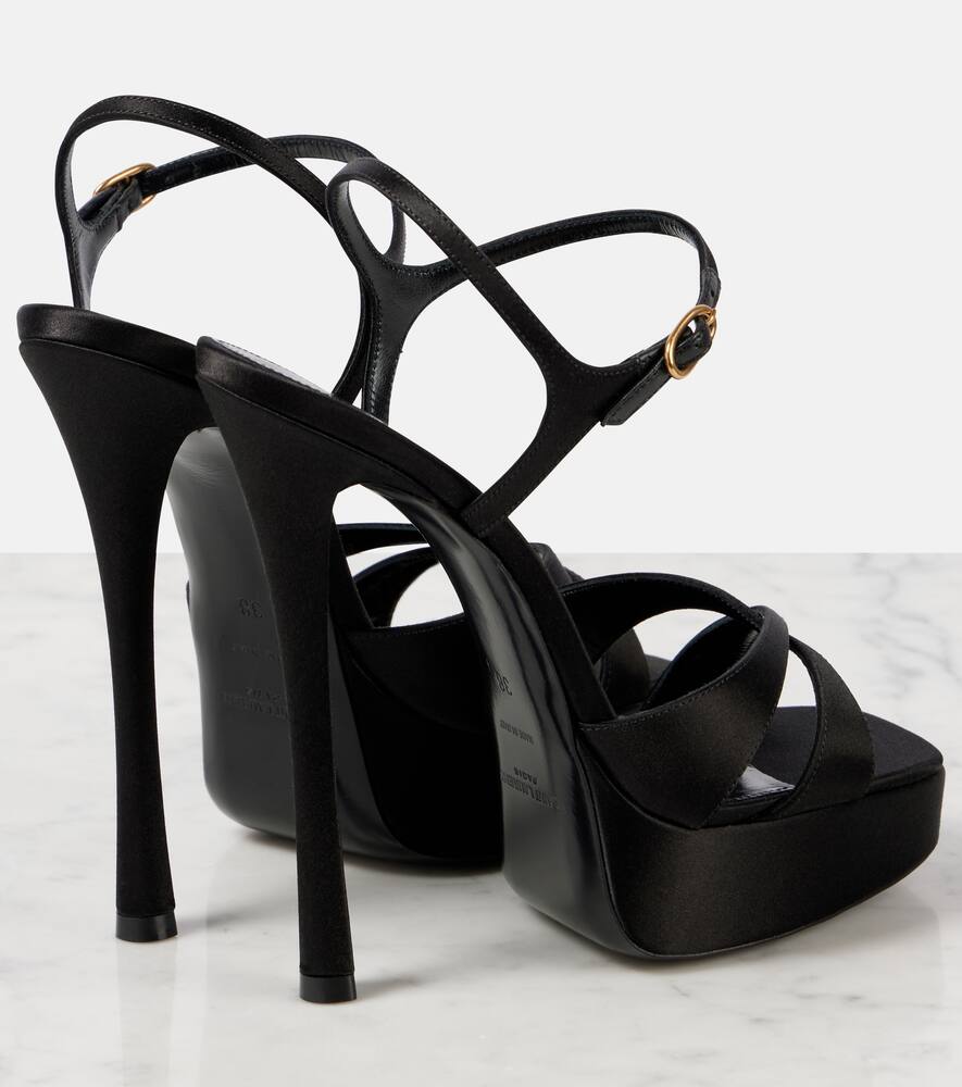 Saint Laurent Debbie 110 satin cr√É¬™pe platform sandals