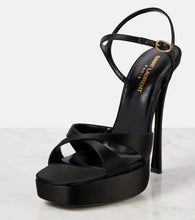 Saint Laurent Debbie 110 satin cr√É¬™pe platform sandals