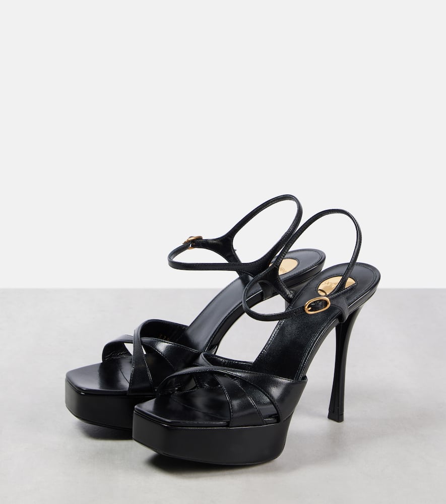 Saint Laurent Debbie 85 leather platform sandals