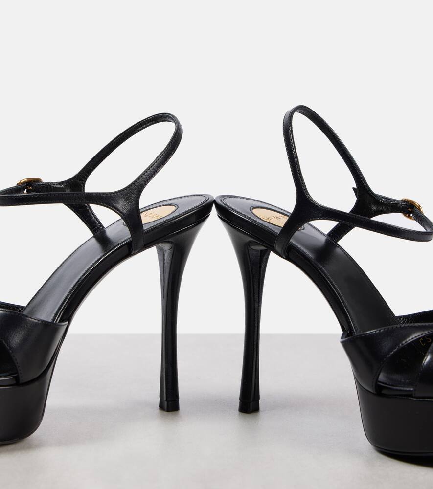 Saint Laurent Debbie 85 leather platform sandals