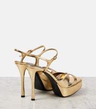 Saint Laurent Debbie 85 metallic-leather platform sandals