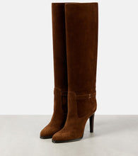 Saint Laurent Diane 100 suede knee-high boots