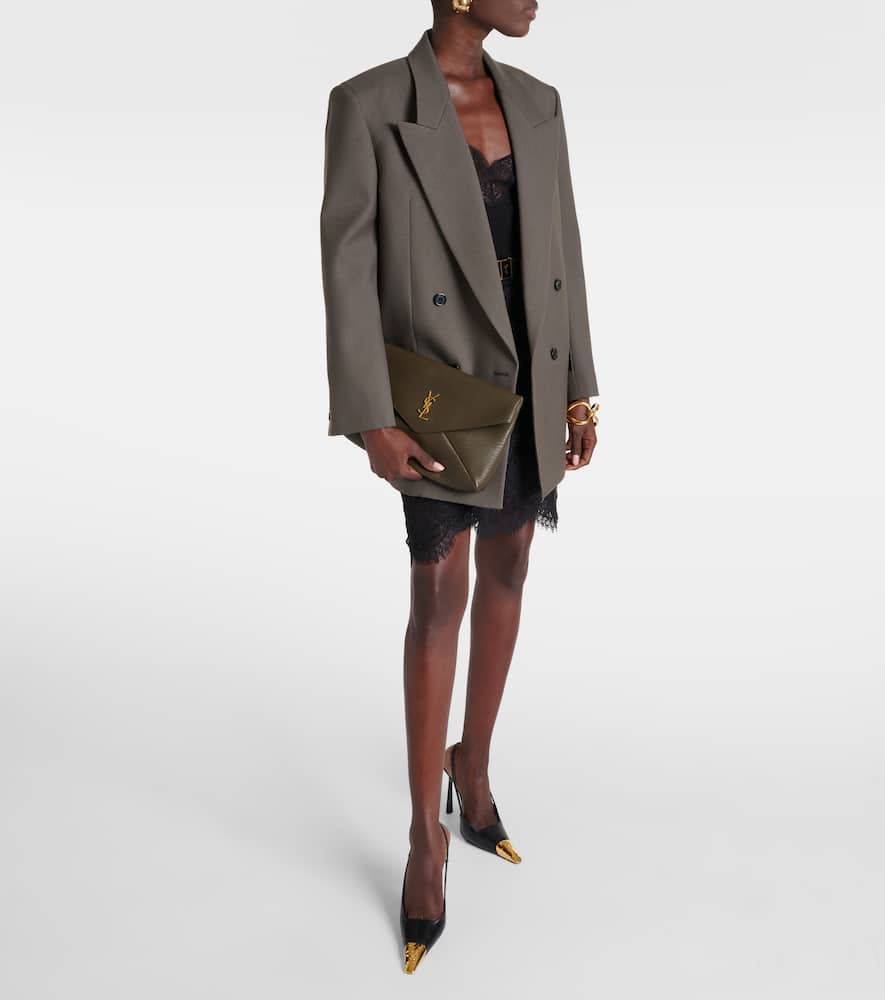 Saint Laurent Double-breasted wool gabardine blazer