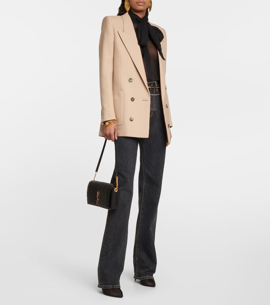 Saint Laurent Double-breasted wool gabardine blazer