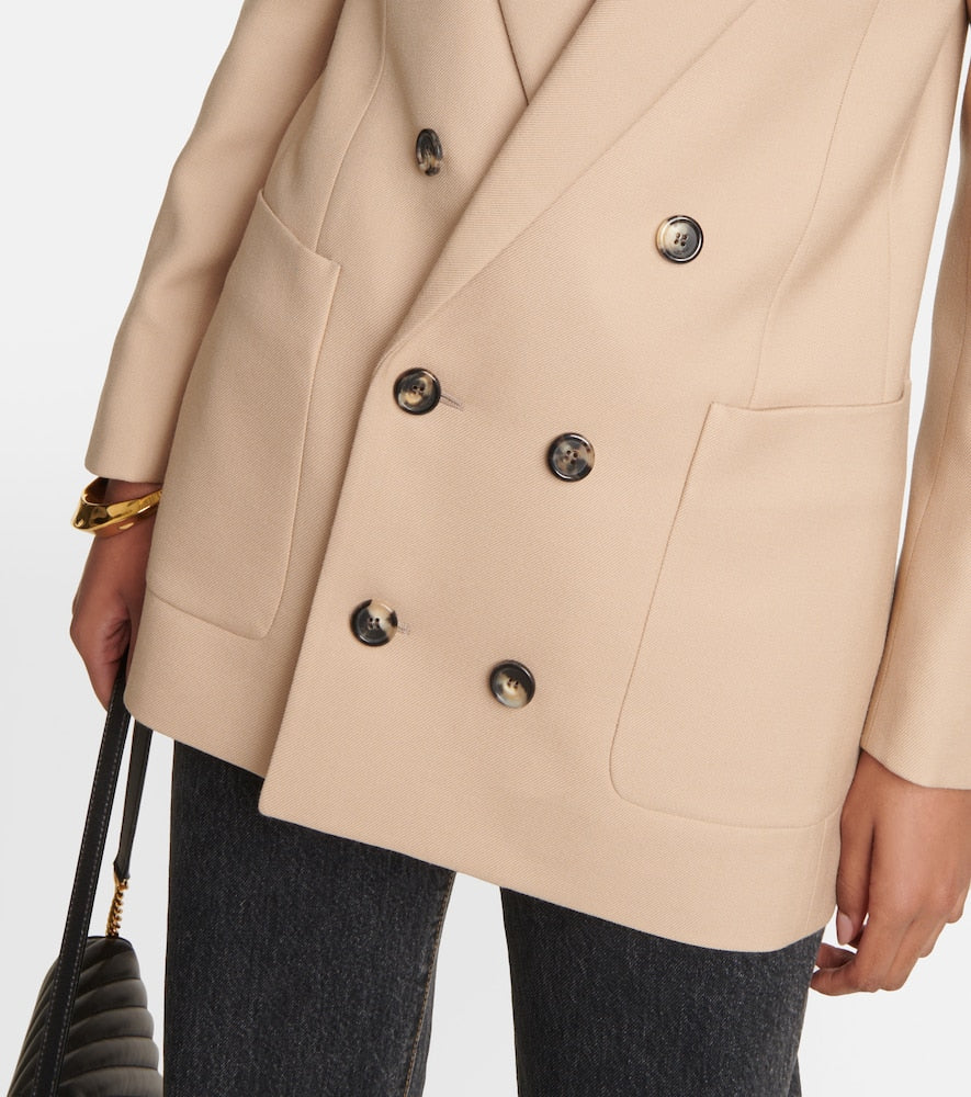 Saint Laurent Double-breasted wool gabardine blazer