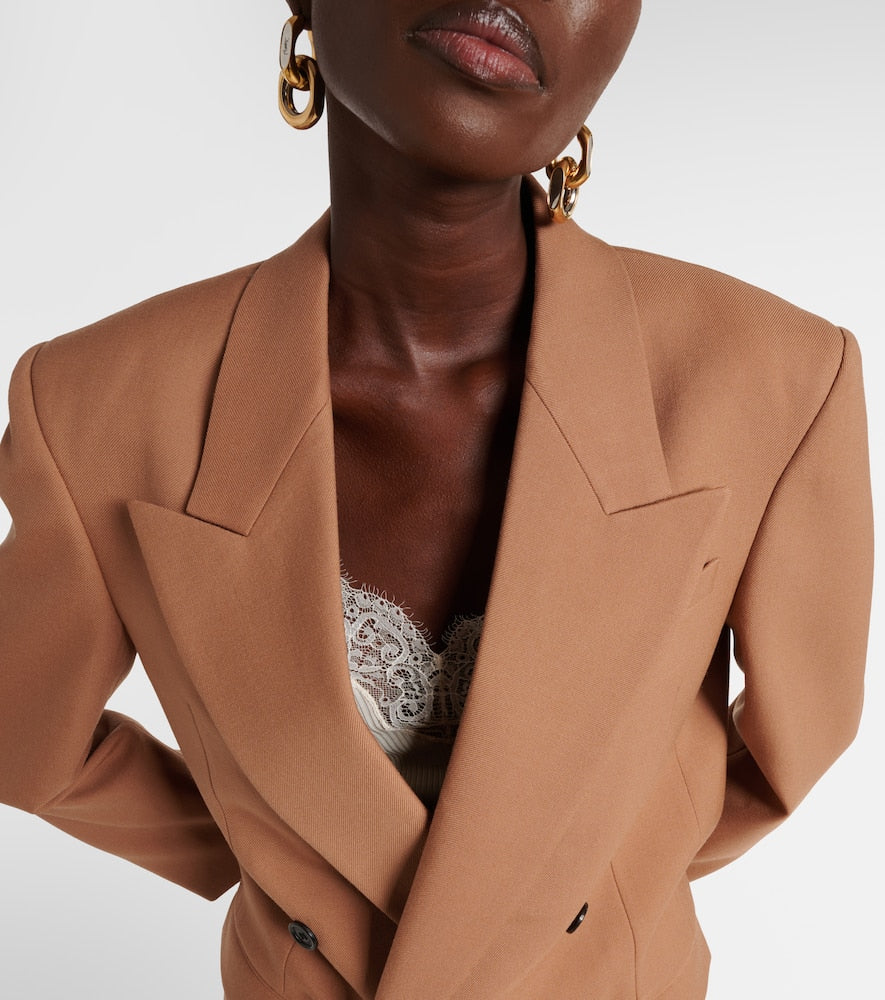 Saint Laurent Double-breasted wool gabardine blazer