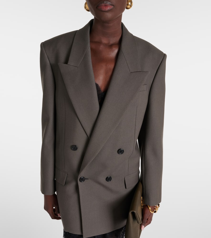 Saint Laurent Double-breasted wool gabardine blazer