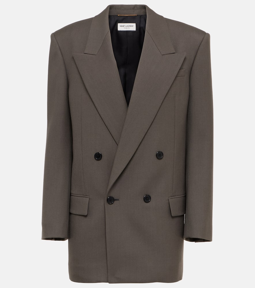 Saint Laurent Double-breasted wool gabardine blazer