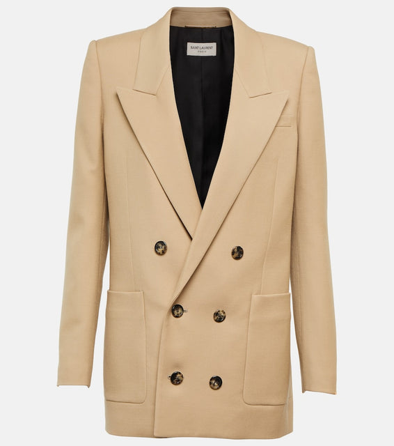 Saint Laurent Double-breasted wool gabardine blazer