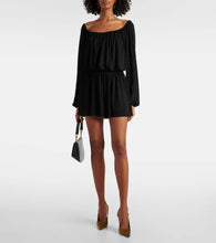 Saint Laurent Draped jersey minidress