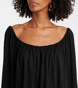 Saint Laurent Draped jersey minidress