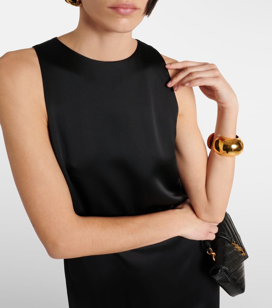 Saint Laurent Draped satin cr√É¬™pe gown