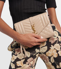 Saint Laurent Envelope matelass√É¬© leather clutch
