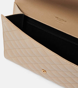 Saint Laurent Envelope matelass√É¬© leather clutch