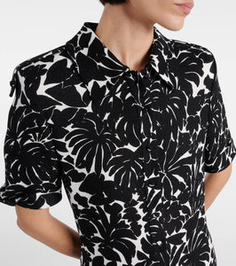 Saint Laurent Floral jersey shirt dress