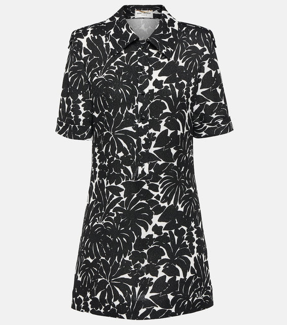 Saint Laurent Floral jersey shirt dress