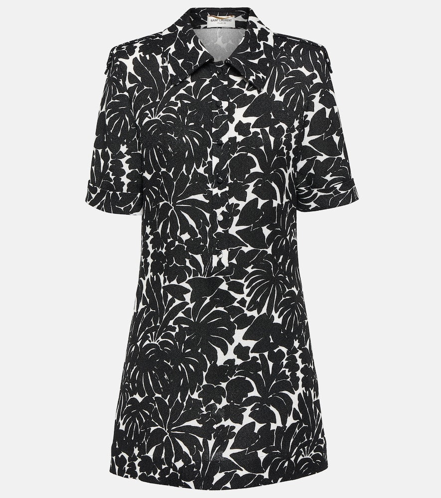 Saint Laurent Floral jersey shirt dress