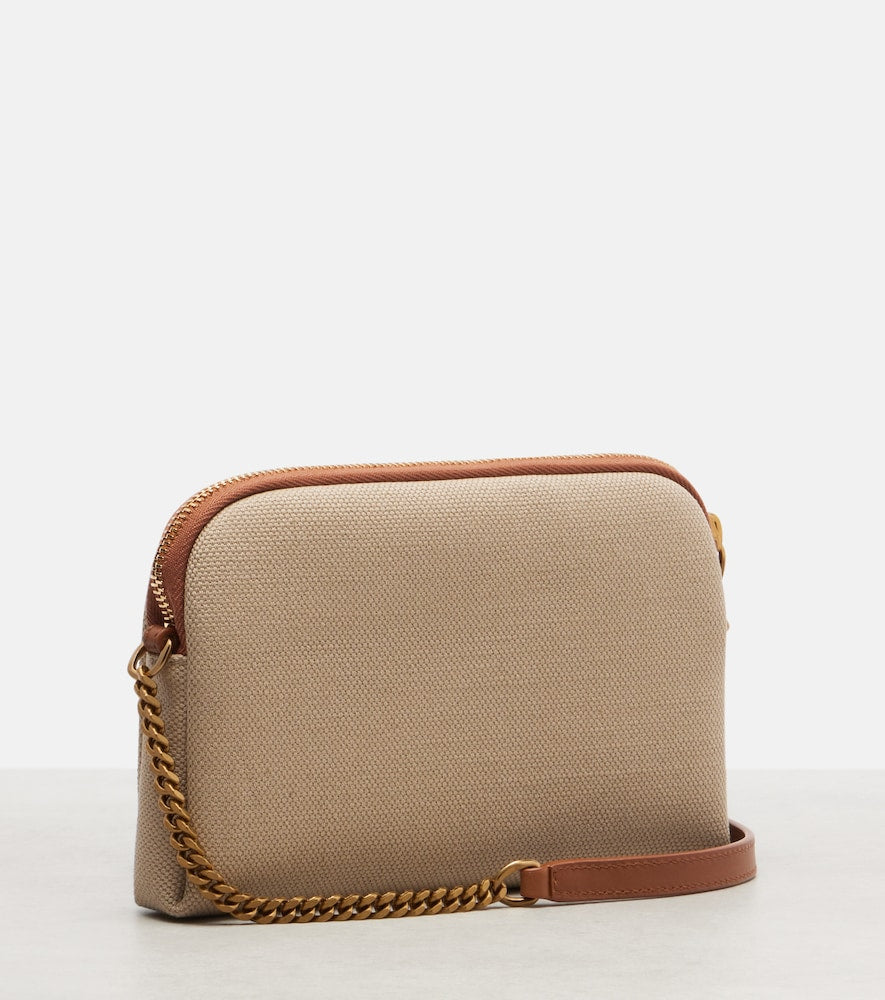 Saint Laurent Gaby leather-trimmed canvas crossbody bag