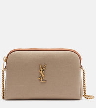 Saint Laurent Gaby leather-trimmed canvas crossbody bag - Saint Laurent Gaby 皮革饰边帆布斜挎包