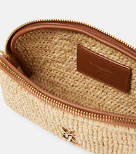 Saint Laurent Gaby leather-trimmed raffia shoulder bag