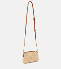 Saint Laurent Gaby leather-trimmed raffia shoulder bag