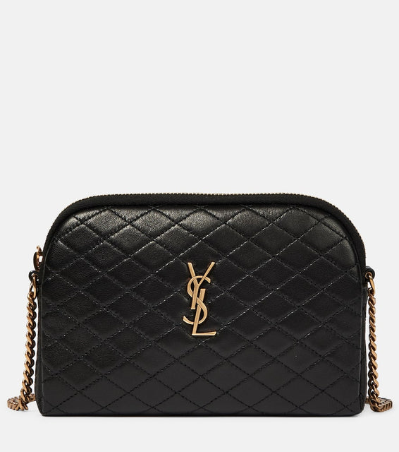 Saint Laurent Gaby quilted leather shoulder bag. Shop Saint Laurent Crossbody Bags for women now.