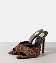Saint Laurent Goldie 110 leopard-print mules