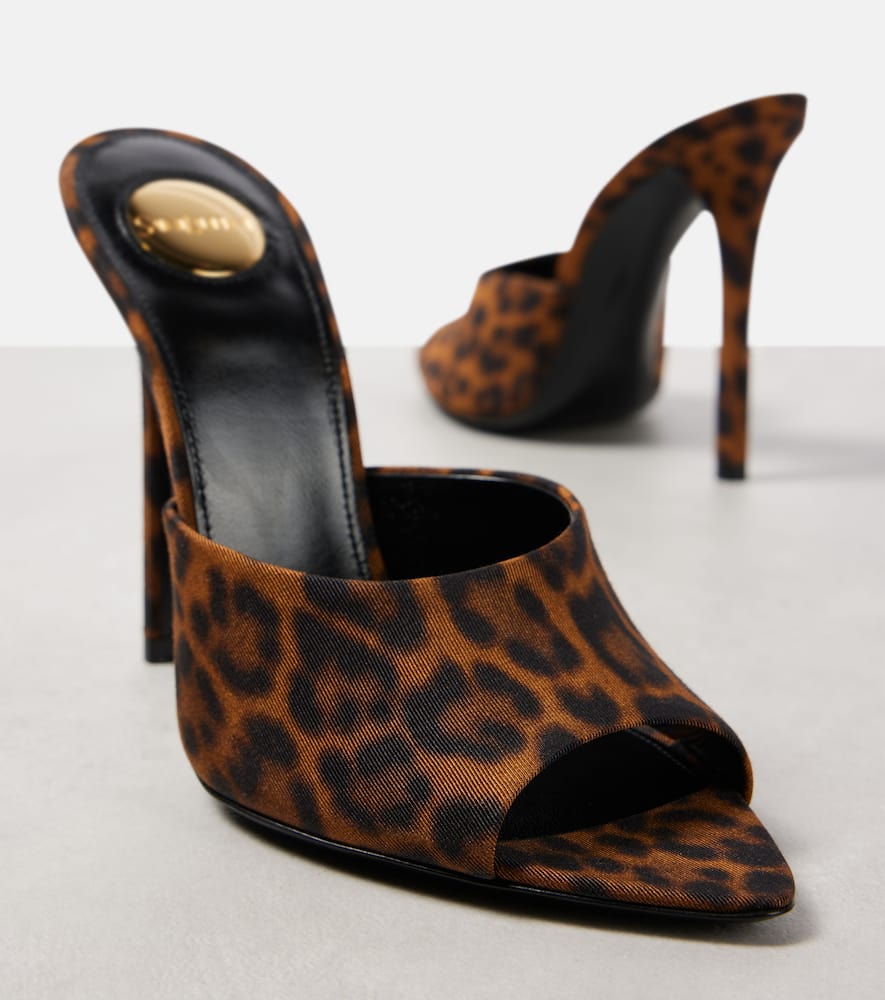 Saint Laurent Goldie 110 leopard-print mules