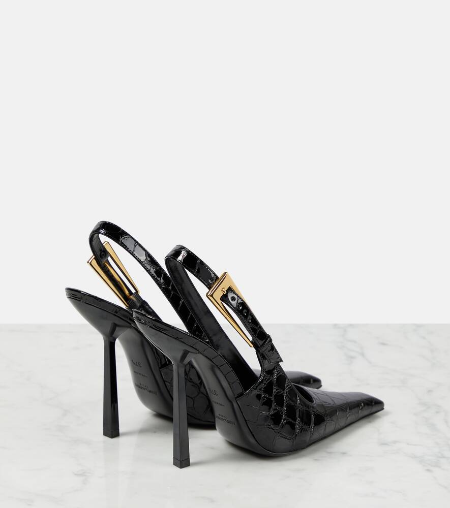 Saint Laurent Graham 115 croc-effect slingback pumps