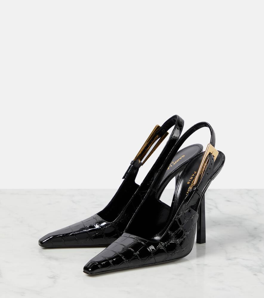 Saint Laurent Graham 115 croc-effect slingback pumps