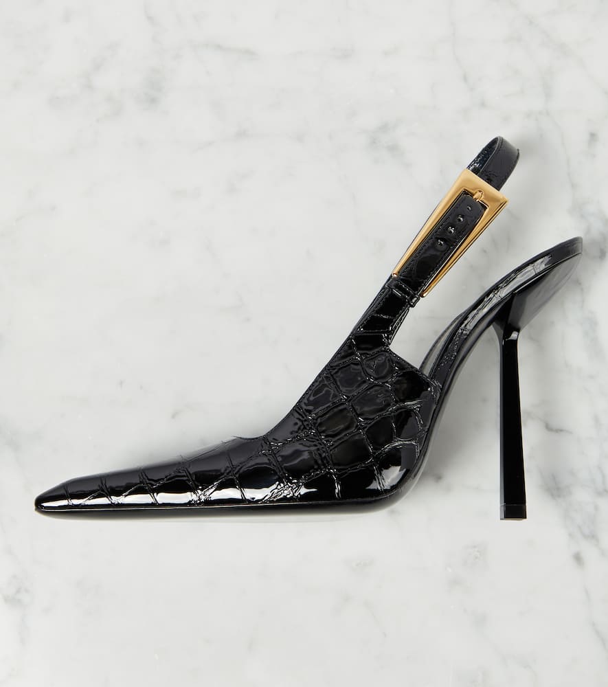 Saint Laurent Graham 115 croc-effect slingback pumps