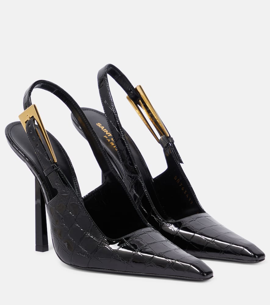 Saint Laurent Graham 115 croc-effect slingback pumps