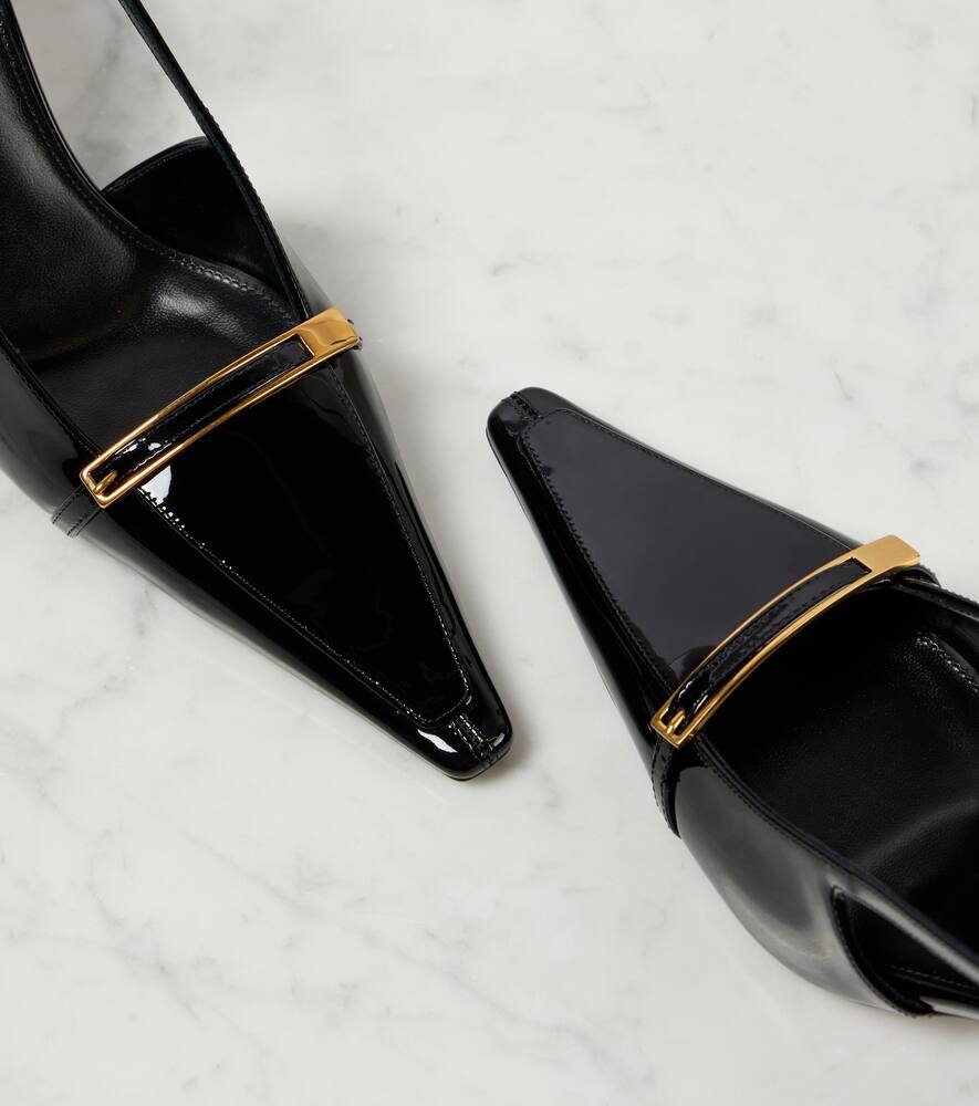 Saint Laurent Jacqueline patent leather slingback pumps
