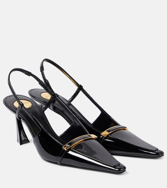 Saint Laurent Jacqueline patent leather slingback pumps
