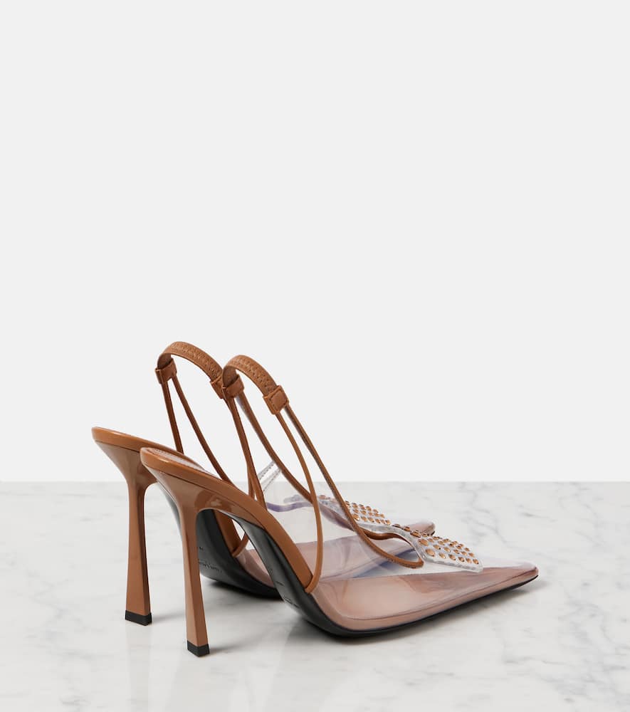 Saint Laurent Jive embellished PVC slingback pumps