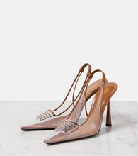 Saint Laurent Jive embellished PVC slingback pumps