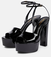 Saint Laurent Jodie 145 patent leather platform sandals