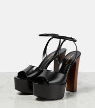 Saint Laurent Jodie 95 leather platform sandals