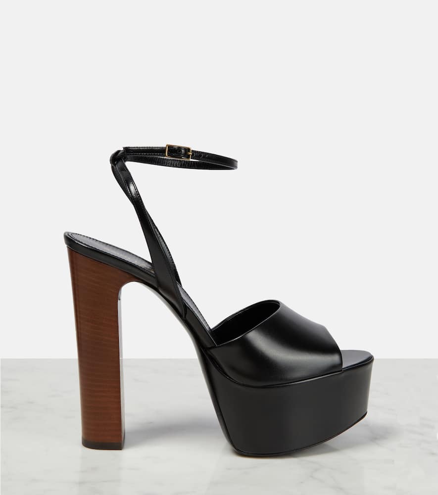 Saint Laurent Jodie 95 leather platform sandals