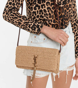 Saint Laurent Kate 99 raffia shoulder bag