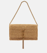 Saint Laurent Kate 99 raffia shoulder bag. Shop Saint Laurent Shoulder Bags for women now.