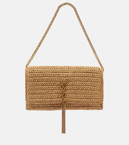 Saint Laurent Kate 99 raffia shoulder bag. Shop Saint Laurent Shoulder Bags for women now.