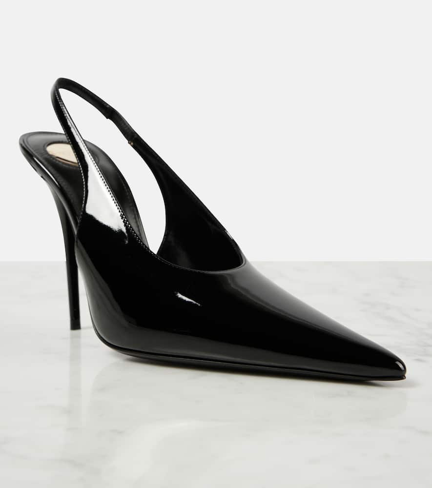 Saint Laurent L'Entracte 110 patent leather slingback pumps