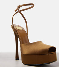 Saint Laurent La Scandale 135 satin cr√É¬™pe platform sandals