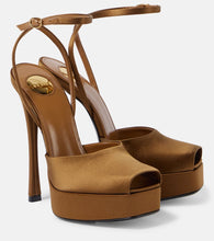 Saint Laurent La Scandale 135 satin cr√É¬™pe platform sandals