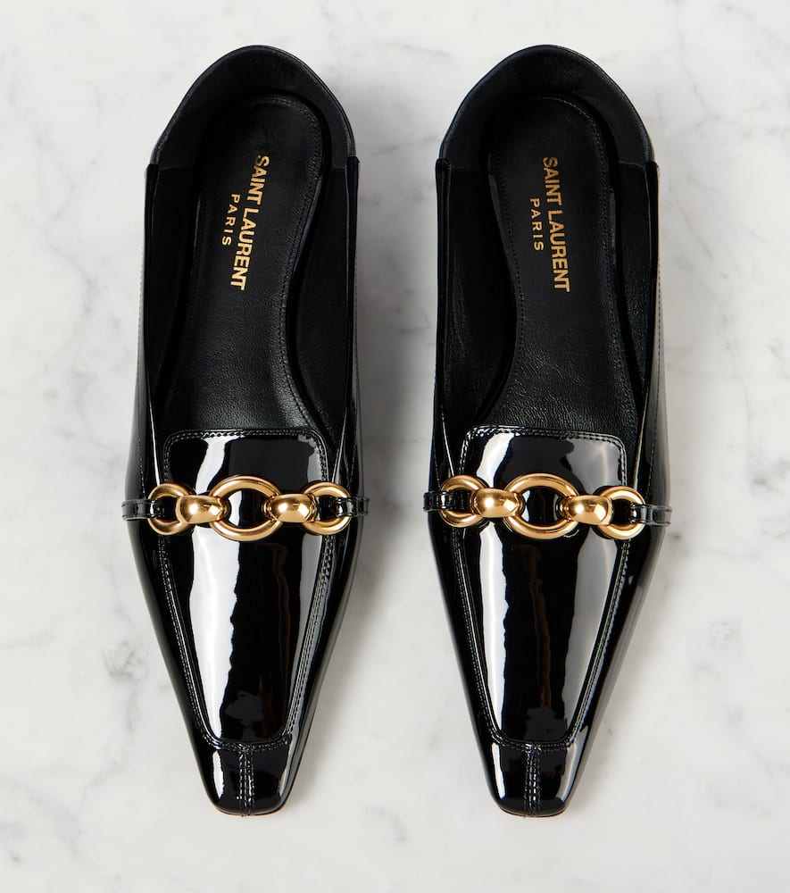 Saint Laurent Le Maillon convertible patent leather mules