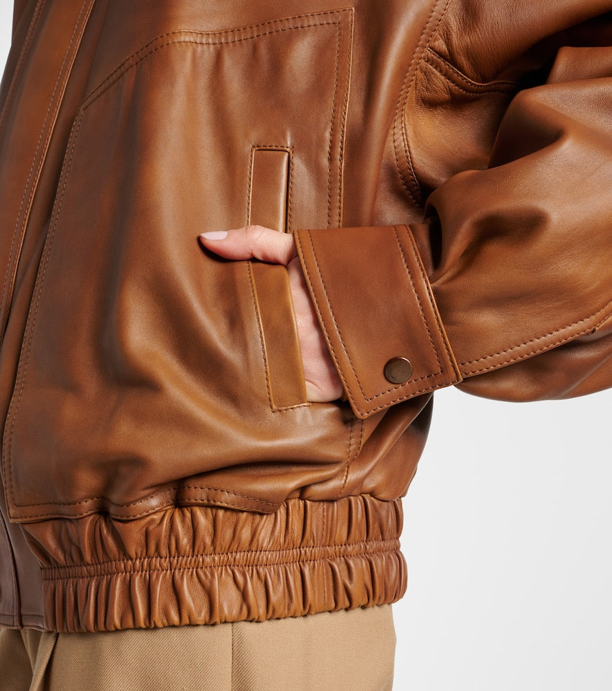 Saint Laurent Leather bomber jacket